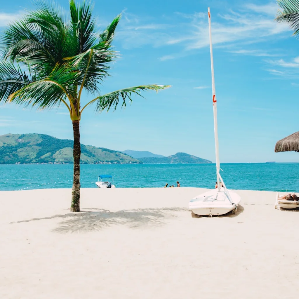 Friends on a Dominican Republic beach during spring break vacation
